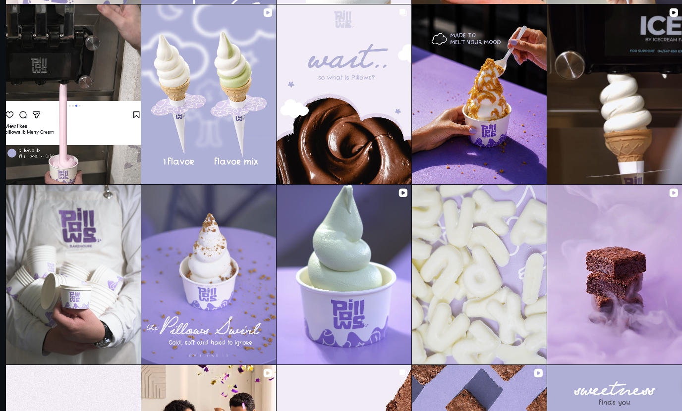 Pillows social media grid preview