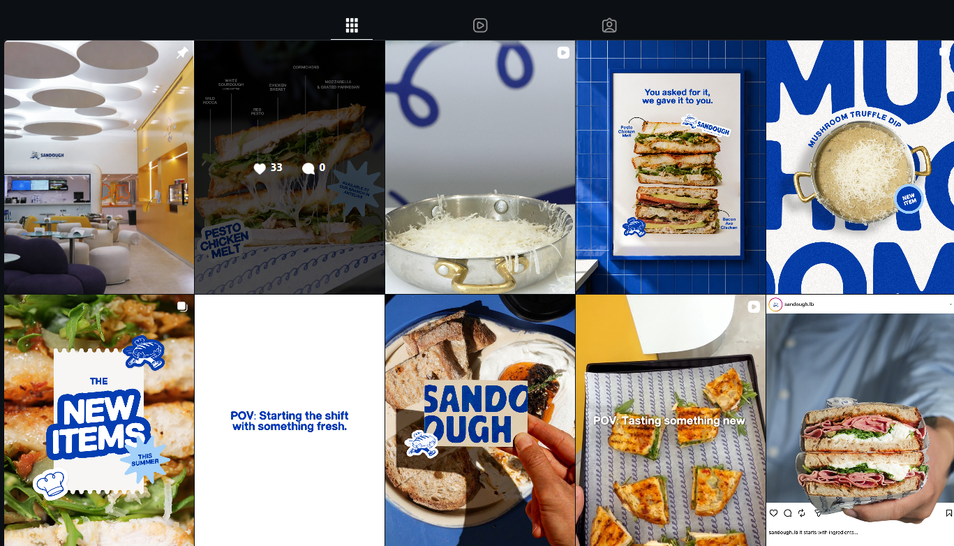 Sandough social media grid preview