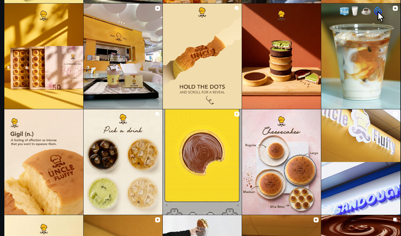 Uncle Fluffy social media grid preview